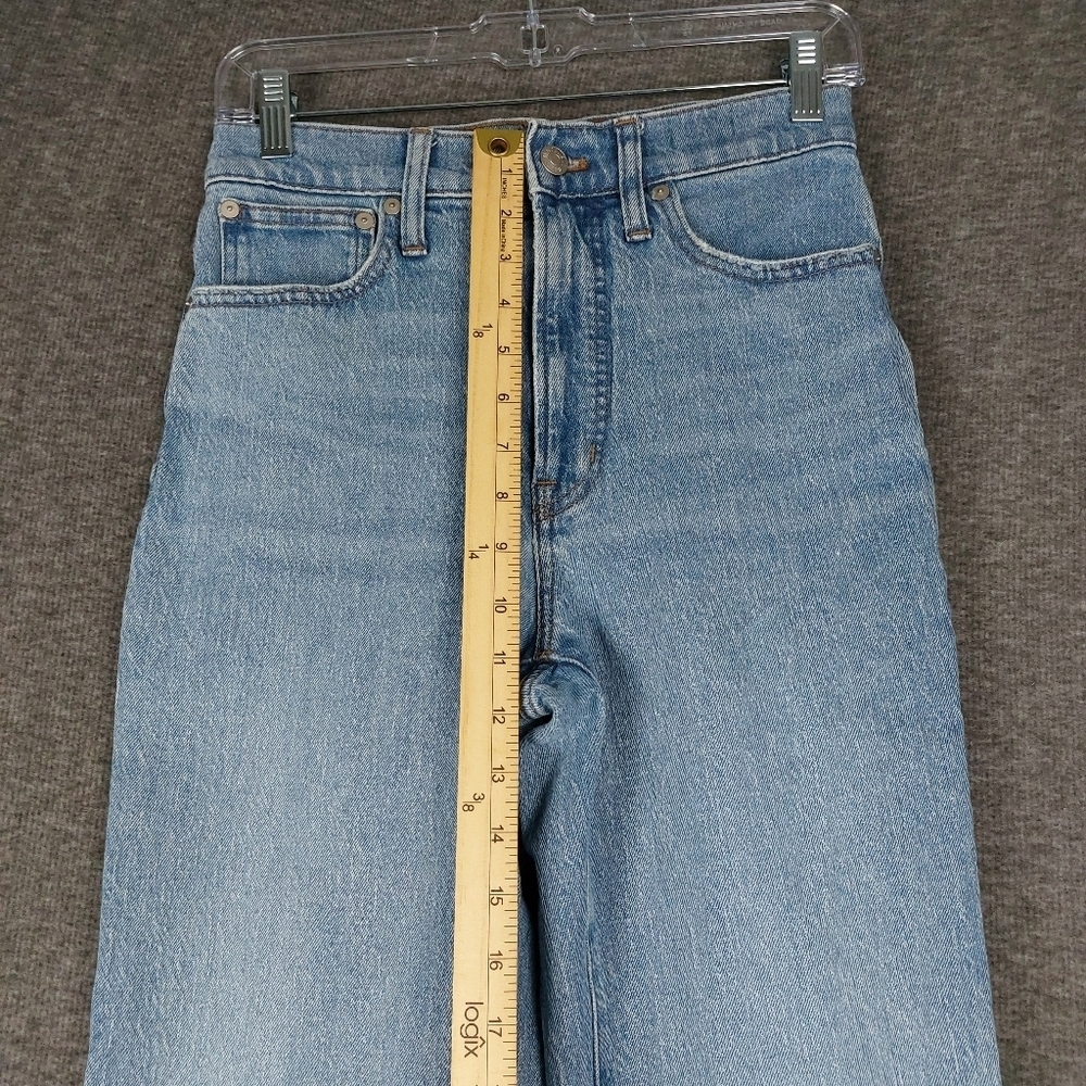 MADEWELL JEANS WOMENS BLUE THE PERFECT VINTAGE STRAIGHT JEAN DENIM PANTS SIZE 25 - Picture 2 of 9